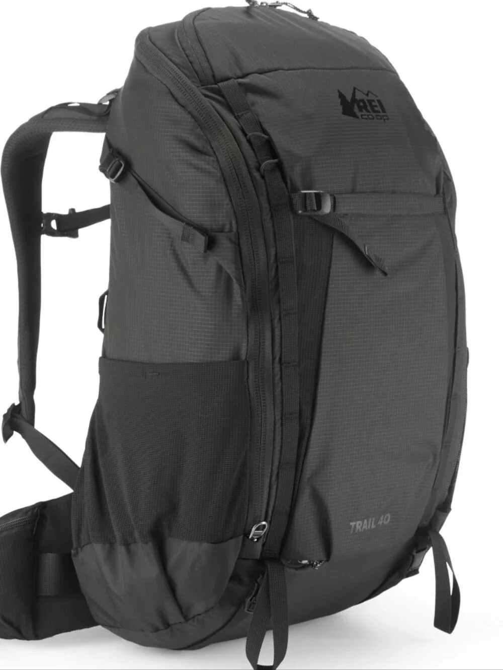 REI Trail 40 Men's Large  Hiking Black Backpack, Exc Condition